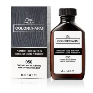 Wella Color Charm 050 Cooling Violet Additive Permanent Liquid Hair Color Bottle and Package