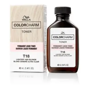 Wella Color Charm T18 Lightest Ash Blonde Permanent Liquid Hair Toner Bottle and Package